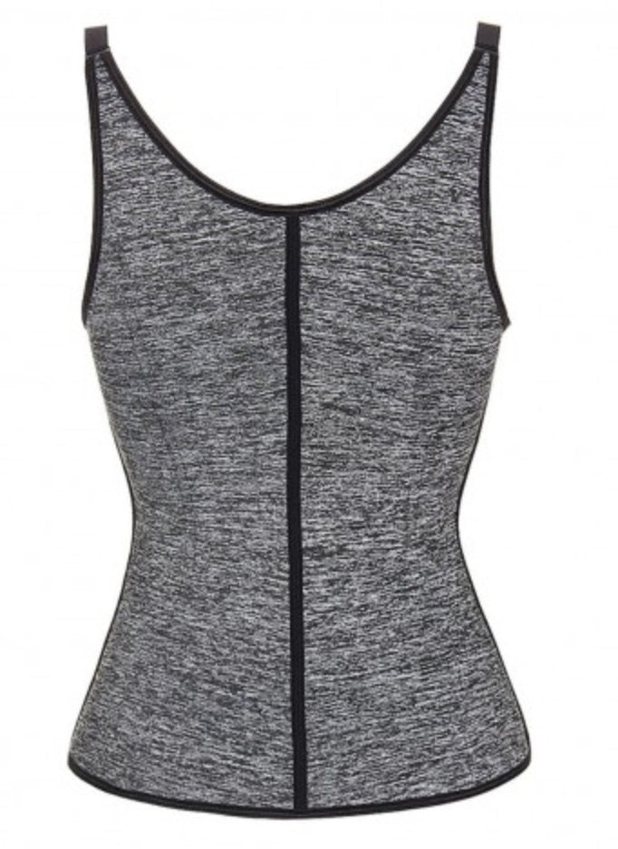 Workout Waist Trainer /Body Shaper Underbust Tank Top with Adjustable Straps- Grey